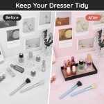 Segbeauty Vanity Tray, Perfume Organizer Tray with PU Leather Pad, Rectangle Tray Metal Perfume Holder Decorative Trays Counter Storage Organizer Dresser Tray for Cologne Cosmetic Makeup Skincare