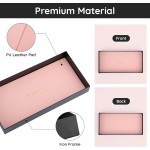 Segbeauty Vanity Tray, Perfume Organizer Tray with PU Leather Pad, Rectangle Tray Metal Perfume Holder Decorative Trays Counter Storage Organizer Dresser Tray for Cologne Cosmetic Makeup Skincare