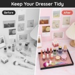 Segbeauty Vanity Tray, Perfume Organizer Tray with PU Leather Pad, Rectangle Tray Metal Perfume Holder Decorative Trays Counter Storage Organizer Dresser Tray for Cologne Cosmetic Makeup Skincare