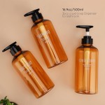 Segbeauty 3pcs 500ml Dispenser Bottles for Liquid Body Soap Shampoo Conditioner Shower Gel Hotel Plastic Press Lotion Dispenser for Bathroom - Brown  