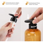 Segbeauty 3pcs 500ml Dispenser Bottles for Liquid Body Soap Shampoo Conditioner Shower Gel Hotel Plastic Press Lotion Dispenser for Bathroom - Brown  