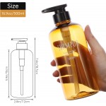 Segbeauty 3pcs 500ml Dispenser Bottles for Liquid Body Soap Shampoo Conditioner Shower Gel Hotel Plastic Press Lotion Dispenser for Bathroom - Brown  