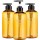 Segbeauty 3pcs 500ml Dispenser Bottles for Liquid Body Soap Shampoo Conditioner Shower Gel Hotel Plastic Press Lotion Dispenser for Bathroom - Brown  