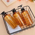Segbeauty 3pcs 500ml Dispenser Bottles for Liquid Body Soap Shampoo Conditioner Shower Gel Hotel Plastic Press Lotion Dispenser for Bathroom - Brown  