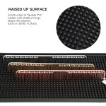  Segbeauty Black Barber Tool Mat 11.8" x5.9" Barber Station Mat Anti-slip Flexible PVC Countertop Protector Mat for Clippers Salon Tools Bar Service Salon Barber Shop Work Station Sink Mat