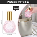 Segbeauty Travel Perfume Refillable Bottle, 2Pcs 100ml Perfume Spray Bottle Glass, Empty Perfume Atomiser, Refillable Perfume Portable Atomizer Bottle, Perfume Dispenser for Travel (Pink)
