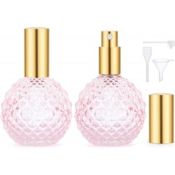 Segbeauty Travel Perfume Refillable Bottle, 2Pcs 100ml Perfume Spray Bottle Glass, Empty Perfume Atomiser, Refillable Perfume Portable Atomizer Bottle, Perfume Dispenser for Travel (Pink)