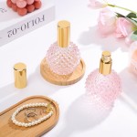 Segbeauty Travel Perfume Refillable Bottle, 2Pcs 100ml Perfume Spray Bottle Glass, Empty Perfume Atomiser, Refillable Perfume Portable Atomizer Bottle, Perfume Dispenser for Travel (Pink)