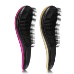 2pcs Thick Hair Detangling Brush Set -- Galvanized gold & rose red