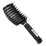 Segbeauty Black Boar Bristle Vented Hair Brush Hair Nylon Detangling Pins Vented Curly Hair Care Scalp Massager 