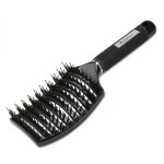 Segbeauty Black Boar Bristle Vented Hair Brush Hair Nylon Detangling Pins Vented Curly Hair Care Scalp Massager 