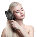 Segbeauty Black Boar Bristle Vented Hair Brush Hair Nylon Detangling Pins Vented Curly Hair Care Scalp Massager 