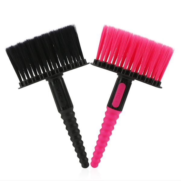 Segbeauty 2pcs Barber Neck Dust Brush Black Red Soft Bristles Light Haircut Cleaning Brush without Falling Strands