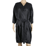 Segbeauty Salon Kimono Client Lounging Robe Smock Dress Spa Massage Client Gown for Beauty Parlor_Black