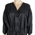 Segbeauty Salon Kimono Client Lounging Robe Smock Dress Spa Massage Client Gown for Beauty Parlor_Black