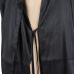 Segbeauty Salon Kimono Client Lounging Robe Smock Dress Spa Massage Client Gown for Beauty Parlor_Black