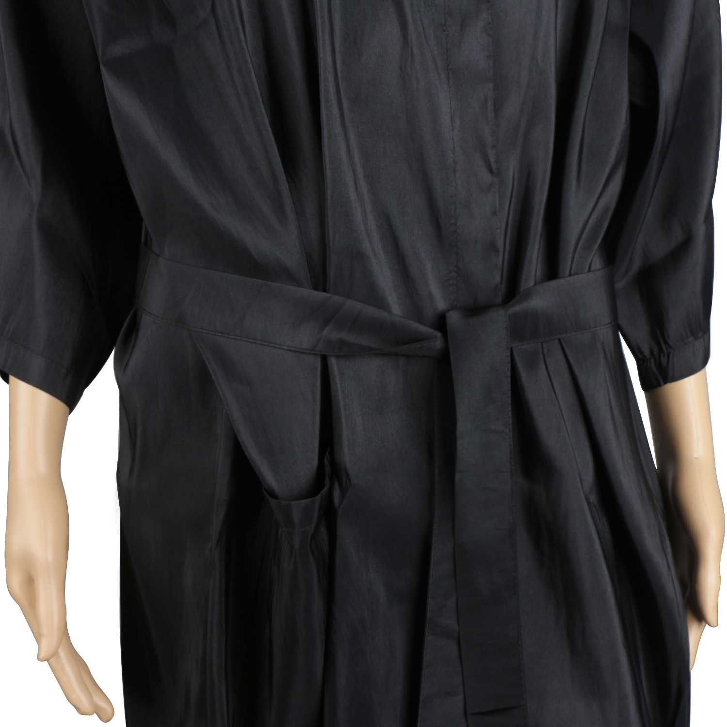 Spa Massage Gown, Salon Black Kimono for Hair Shampoo Makeup, Lounging Robe Smock Dress Beauty Parlor