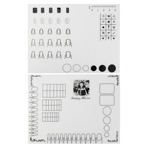 Nail Art Stamping Mat Nail Polish Coloring Practice Pad Silicone Nail Sticker Guide Printing 