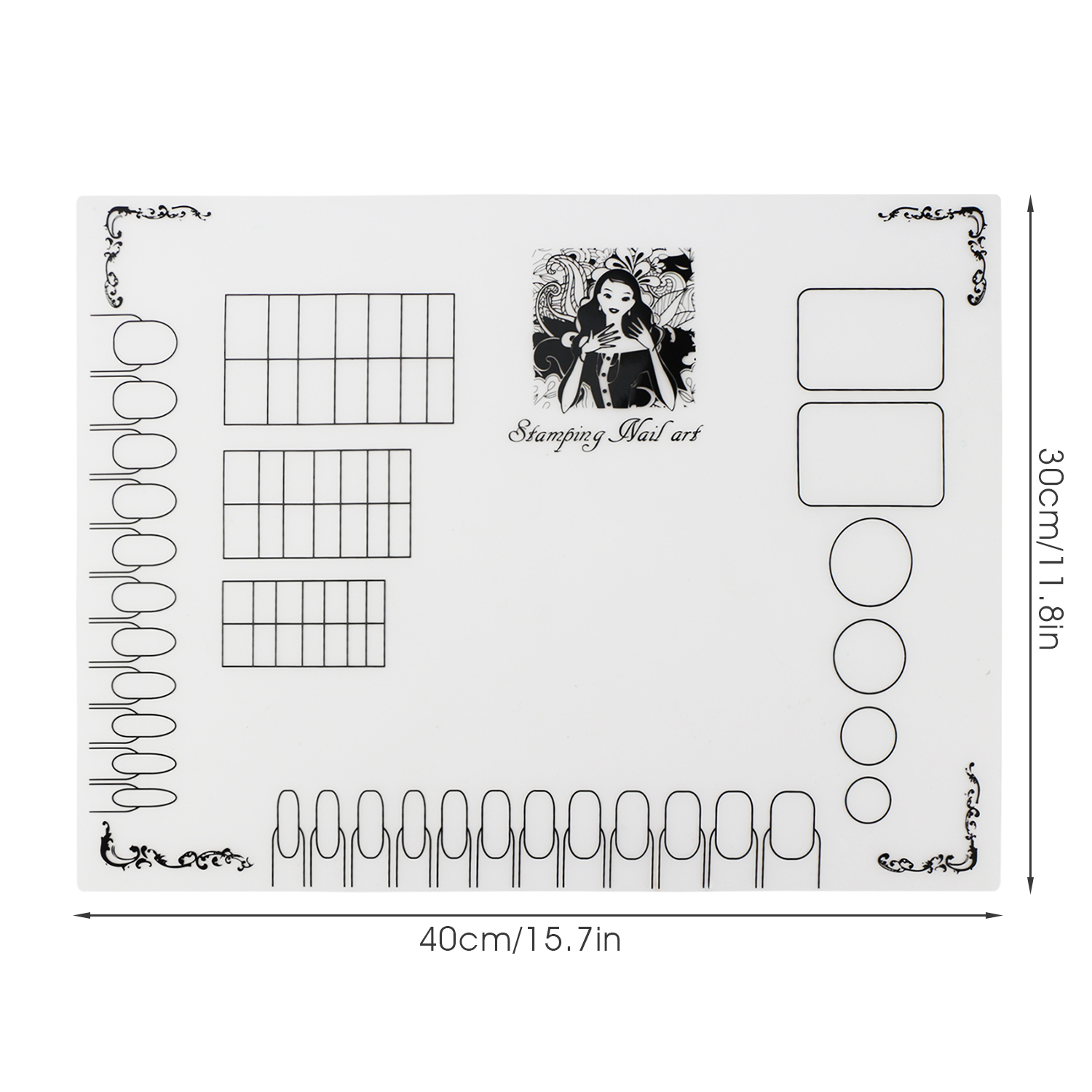 Rollable Silicone Nail Art Stamping Mat for Reverse Stamping Nail Decals  Practice Washable Mess-free Mat 