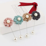 Segbeauty 7pcs Flower Pearl Brooch Pins Women Boutonniere Lapel Hat Pin for Corsages