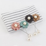 Segbeauty 7pcs Flower Pearl Brooch Pins Women Boutonniere Lapel Hat Pin for Corsages