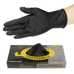 Segbeauty 20 Counts Hair Dye Gloves, Black Medium Small Reusable Rubber Latex Gloves Powder Free, Hair Coloring Accessories