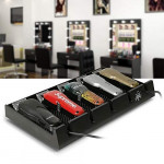 Segbeauty Barber Clipper Tray Anti-slip Black Salon Clippers Organizer Razor Case with 5 Notches