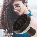 Segbeauty Upgraded Hair Dryer Diffuser for Curly Wavy Hair Salon Frizz-free Diffuser Attachment for Blower_Ivory