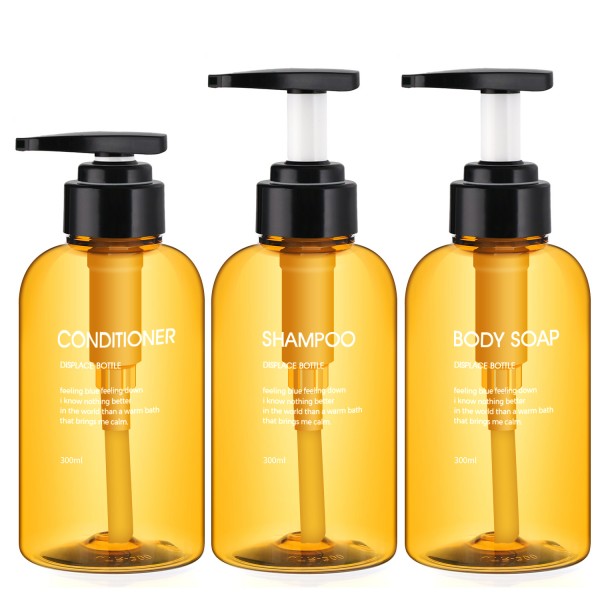 Segbeauty 3pcs 300ML Soap Dispenser Bottle Shampoo Press Type Lotion Body Soap Empty Container