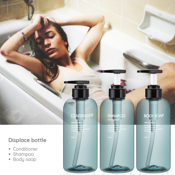 Segbeauty 3pcs 500ml Bathroom Shampoo Bottle Press Type Lotion Liquid Soap Dispenser Shower Gel Conditioner