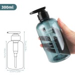 Segbeauty 3pcs Bathroom Dispenser Bottles 300ml Refillable Pump Bottles Liquid Body Soap Shampoo Conditioner