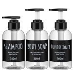Segbeauty 3pcs 300ML Soap Dispenser Bottle Shampoo Press Type Lotion Body Soap Empty Container