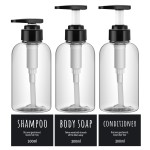 Segbeauty 3pcs/set 300ML Soap Dispenser Bottle Bathroom Shampoo Bottle Pump Press Type Lotion Container