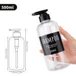 Segbeauty 3pcs/set 500ML Refillable Shampoo Dispenser Plastic Pump Shower Bottle Refillable Shampoo Conditioner