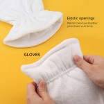 Segbeauty White Paraffin Wax Mitts and Booties Terry Cloth Mittens Paraffin Warmers SPA Heated Therapy