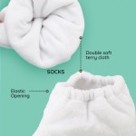 Segbeauty White Paraffin Wax Mitts and Booties Terry Cloth Mittens Paraffin Warmers SPA Heated Therapy