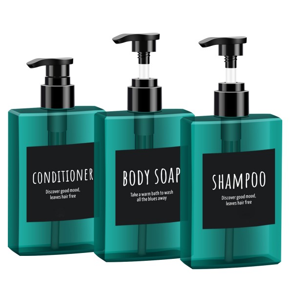 Segbeauty 3pcs 200ml Refillable Shampoo Pump Bottles Soap Dispenser Bottle for Body Wash Lotion Shampoo Conditioner