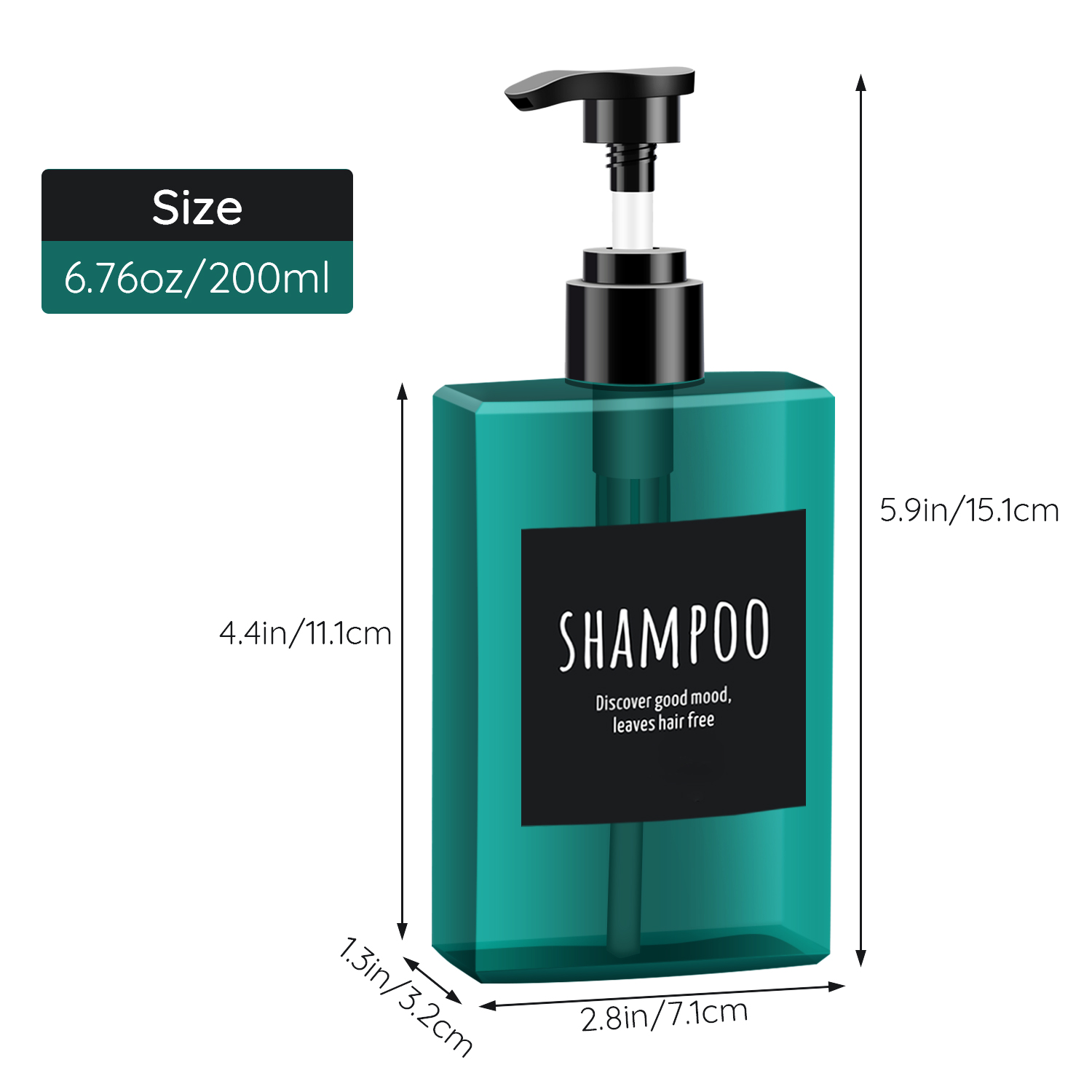 200ml Refillable Shampoo Dispenser Bottle Bathroom Soap Bottle