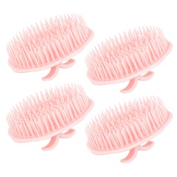 Segbeauty 4pcs Shampoo Brush Scalp Massage Brush Adult Soft Glue Bathroom Shower Head Body Massager