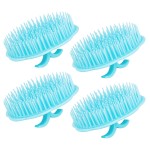 Segbeauty 4pcs Shampoo Brush Scalp Massage Brush Adult Soft Glue Bathroom Shower Head Body Massager