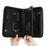 Segbeauty Barber Scissors Case Hairdresser PU Leather Carrying Bag Portable Travel Hair Styling Cutting Tool Kit