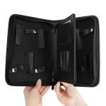 Segbeauty Hair Scissor Bag PU Leather Big Space Salon Hair Comb Shear Pouch Holder Case Barber Hairdressing Storage Tool