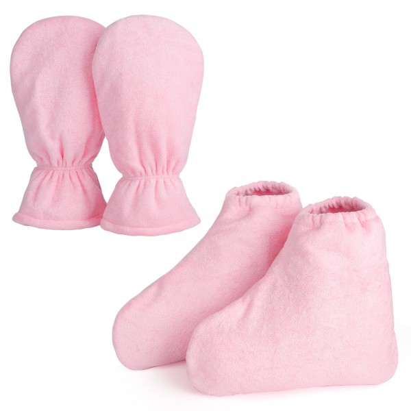 Segbeauty Pink Paraffin Wax Gloves Heated SPA Mittens Hand Foot Liners for Hot Wax Hand Therapy Thermal Treatment