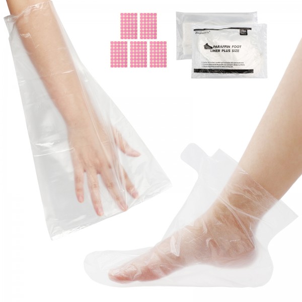 Segbeauty 200 Counts Larger Thicker Paraffin Wax Liners Therapy Wax Bath Mitts Covers for Therabath Wax Treatment