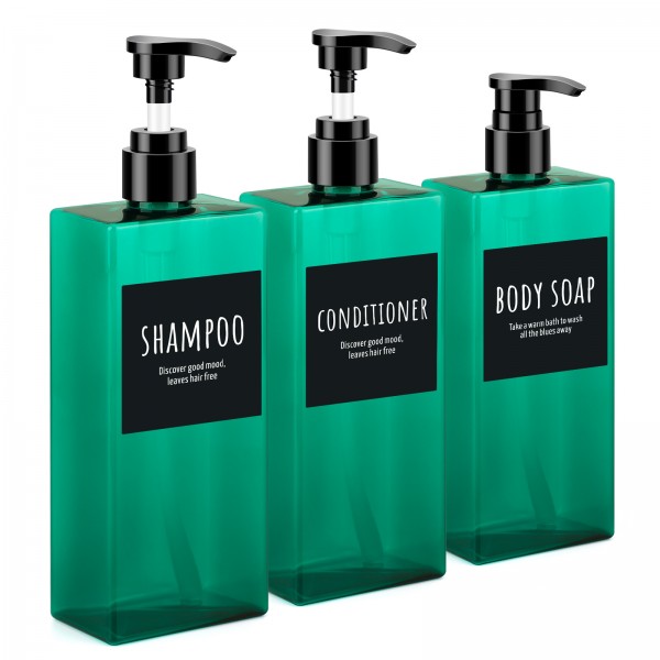 Segbeauty 3pcs 400ml Soap Dispense Bathroom Shower Gel Refillable Shampoo Bottle Wash Hair Conditioner Lotions Press Dispenser