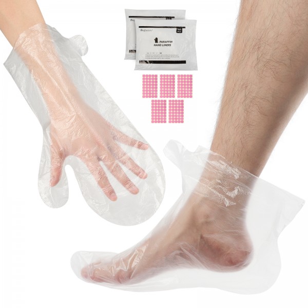 Segbeauty 200 Counts Extra Large XL Paraffin Wax Liners for Hands Feet Plastic Booties Bags for Therabath Wax Treatment
