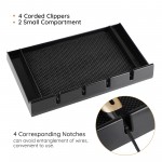 Segbeauty Salon Barber Clipper Tray Black Clippers Organizer Case with 5 Notches Accesories Anti-slip Hairdresser Tools Box