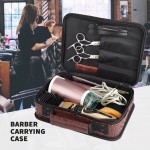 Segbeauty Barber Leather Case Hairdresser Carrying Tool Bag Portable Organizer for Clippers Shears Supplies