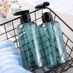 Segbeauty 3pcs 500ml Shampoo Bottle Shower Gel Body Wash Hair Conditioner Dispenser Soap Press Cosmetic Bathroom Storage