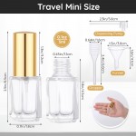 Segbeauty 20pcs 0.1oz Mini Perfume Bottle Travel, Glass Perfume Atomizer Travel Cologne Sprayer, 3ml Cologne Refillable Spray Bottle with Refill kit, Bulk Fine Mist Small Atomizer Sprayer with Pump